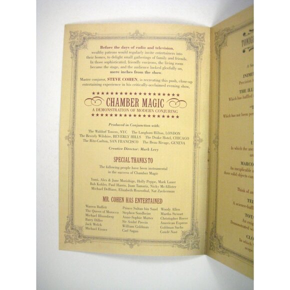 Steve Cohen Magician Chamber Magic Program Booklet Modern Conjuring - Picture 2 of 4